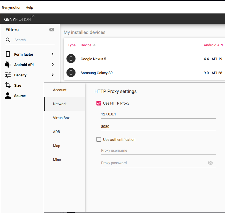 genymotion proxy